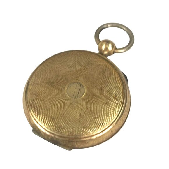 Antique Gold Tone Double-Sided Locket Pendant With Intricate Textured Design & L - Picture 2 of 8
